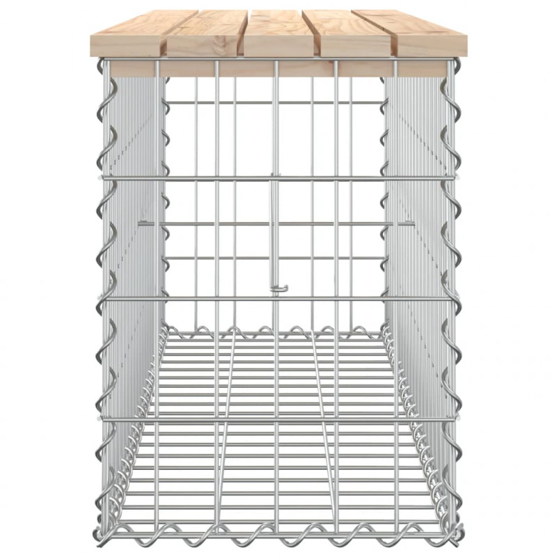 Ławka ogrodowa z gabionem, 103x31,5x42 cm, lite drewno sosnowe