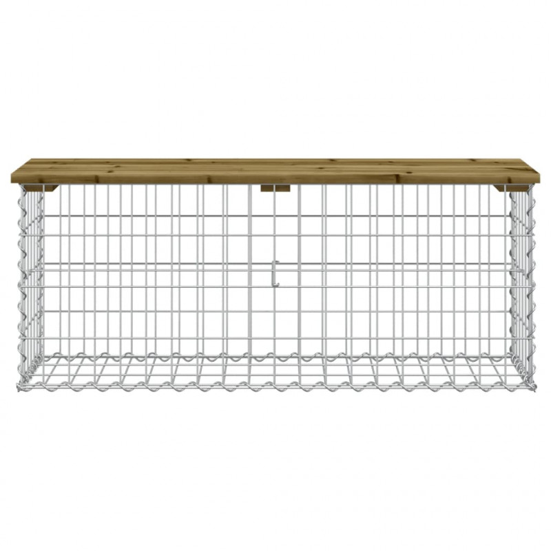 Ławka ogrodowa z gabionem, 103x31,5x42 cm, impregnowana sosna