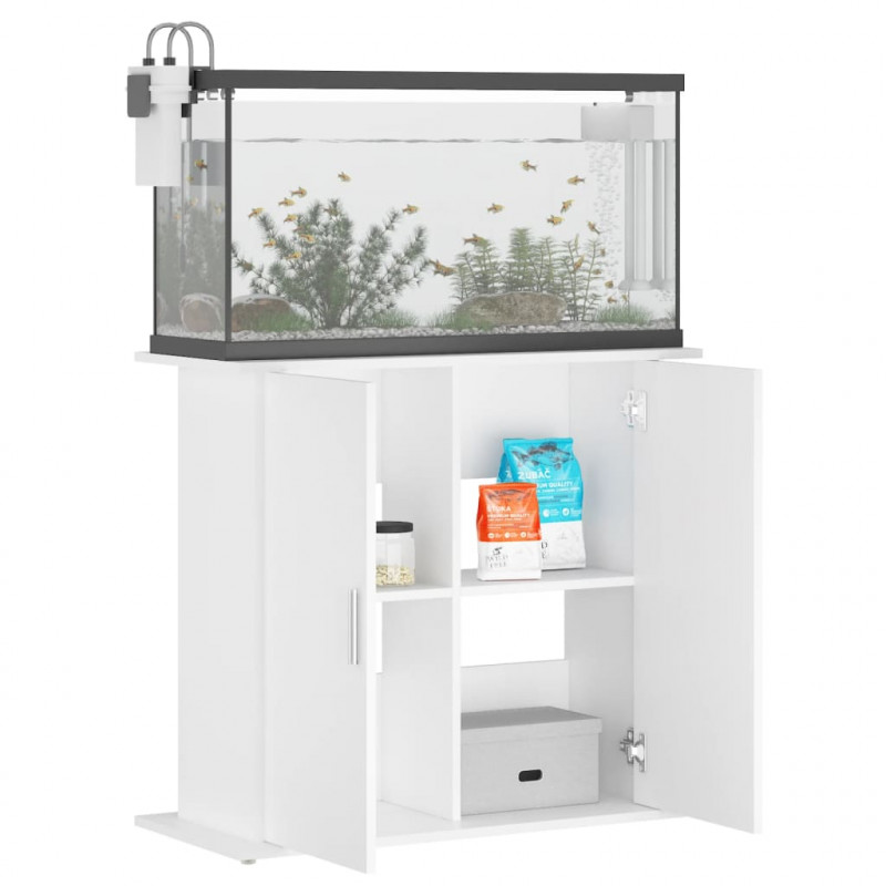 Szafka pod akwarium, biała 81x36x73 cm, materiał drewnopochodny
