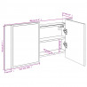 Szafka łazienkowa z lustrem i LED, szary dąb 80x12x45 cm, akryl