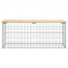 Ławka ogrodowa, gabion, 103x44x42 cm, lite drewno sosnowe