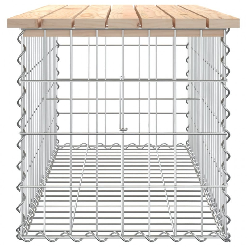 Ławka ogrodowa, gabion, 103x44x42 cm, lite drewno sosnowe