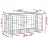 Ławka ogrodowa, gabion, 103x44x42 cm, lite drewno sosnowe