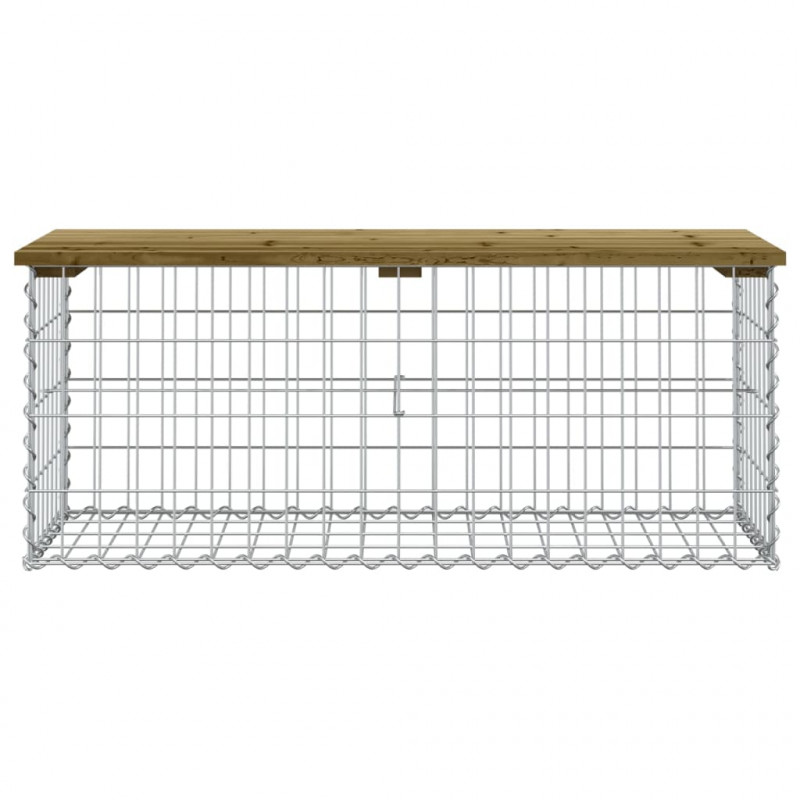 Ławka ogrodowa z gabionem, 103x44x42 cm, impregnowana sosna