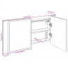 Szafka łazienkowa z lustrem i LED, szary dąb 90x12x45 cm, akryl