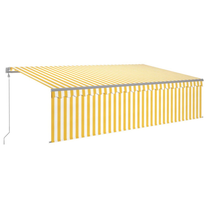 Automatycznie zwijana markiza, LED i czujnik wiatru, 5x3 m
