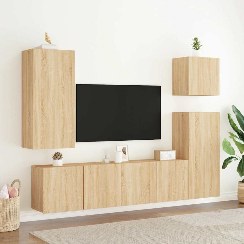 Ścienna szafka TV, dąb sonoma, 80x30x41 cm