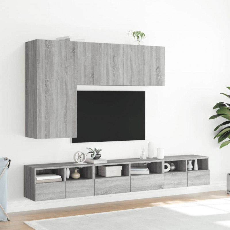 Szafka pod telewizor, ścienna, szary dąb sonoma, 100x30x41 cm