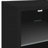 Ścienna szafka TV z LED, czarna, 30x28,5x30 cm