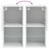 Szafki pod telewizor, z LED, 2 szt., białe, 30,5x30x60 cm