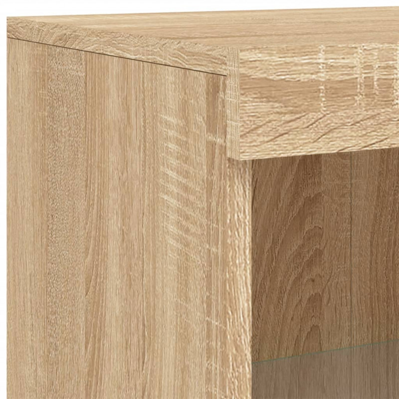 Szafka boczna z LED, kolor dąb sonoma, materiał drewnopochodny