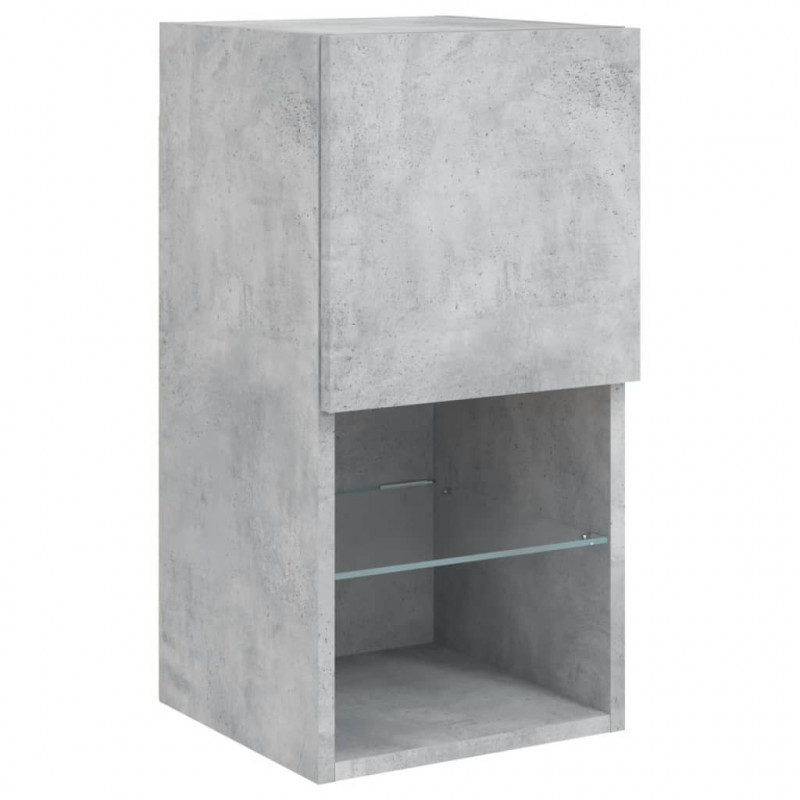 Szafki TV, z LED, 2 szt., szarość betonu, 30,5x30x60 cm