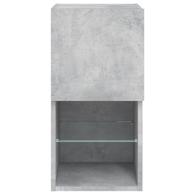 Szafki TV, z LED, 2 szt., szarość betonu, 30,5x30x60 cm