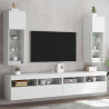 Szafki TV, z LED, 2 szt., białe, 30,5x30x90 cm