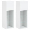 Szafki TV, z LED, 2 szt., białe, 30,5x30x90 cm