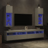 Szafki TV, z LED, 2 szt., białe, 30,5x30x90 cm