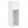 Szafki TV, z LED, 2 szt., białe, 30,5x30x90 cm