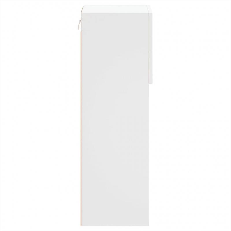 Szafki TV, z LED, 2 szt., białe, 30,5x30x90 cm