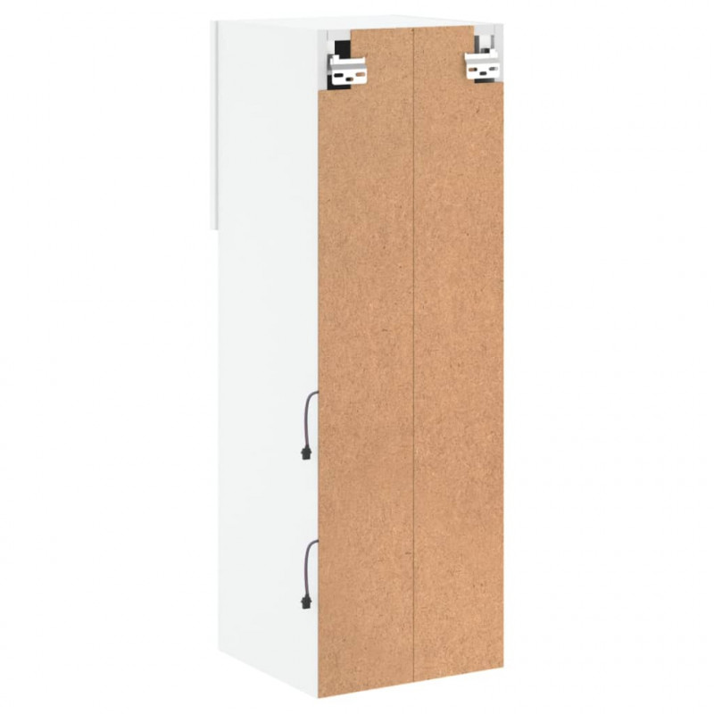 Szafki TV, z LED, 2 szt., białe, 30,5x30x90 cm