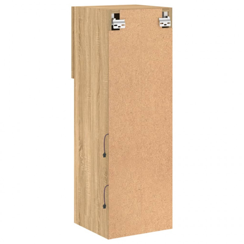 Szafki TV, z LED, 2 szt., dąb sonoma, 30,5x30x90 cm