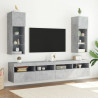 Szafki TV, z LED, 2 szt., szarość betonu, 30,5x30x90 cm