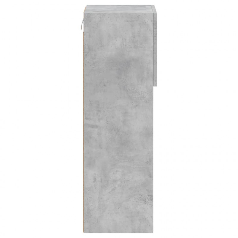Szafki TV, z LED, 2 szt., szarość betonu, 30,5x30x90 cm