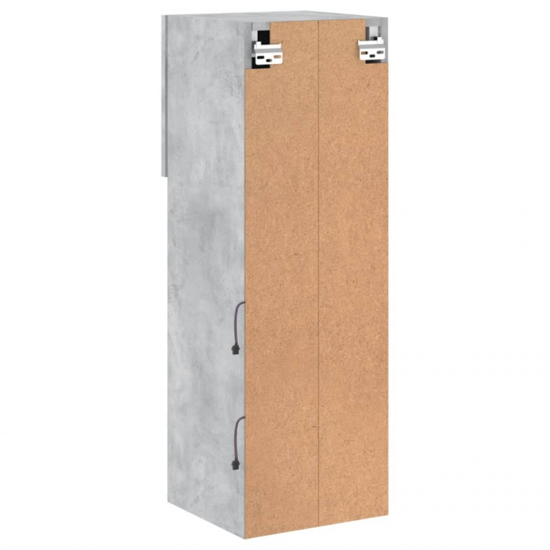 Szafki TV, z LED, 2 szt., szarość betonu, 30,5x30x90 cm