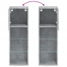 Szafki TV, z LED, 2 szt., szarość betonu, 30,5x30x90 cm