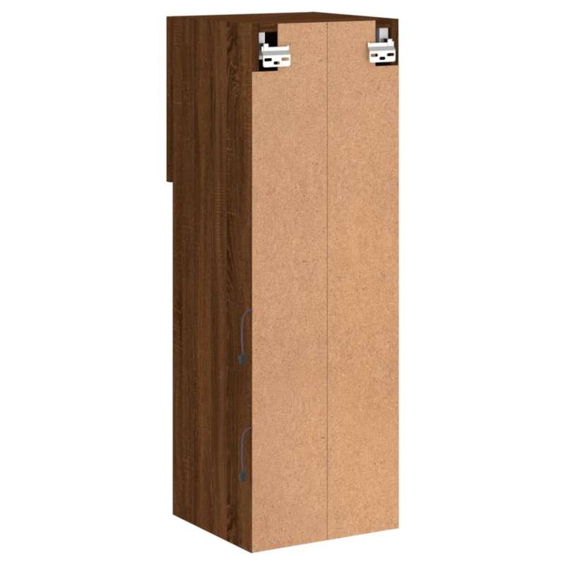 Szafki TV, z LED, 2 szt., brązowy dąb, 30,5x30x90 cm