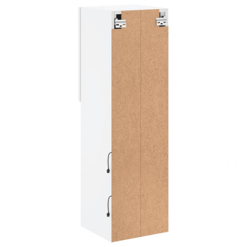 Szafki TV, z LED, 2 szt., białe, 30,5x30x102 cm