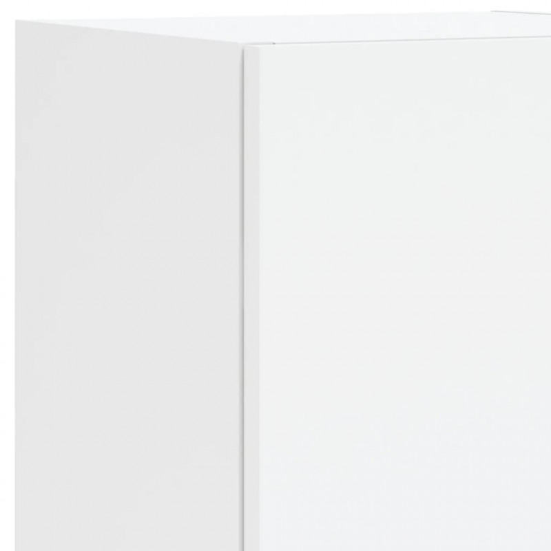 Szafki TV, z LED, 2 szt., białe, 30,5x30x102 cm