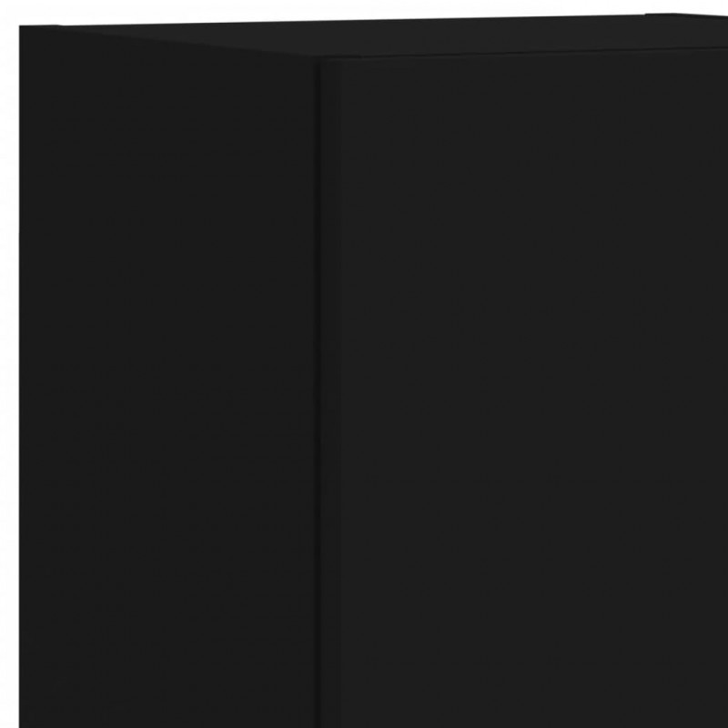 Szafka TV, z LED, czarna, 30,5x30x102 cm
