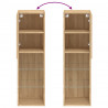 Szafki TV, z LED, 2 szt., dąb sonoma, 30,5x30x102 cm