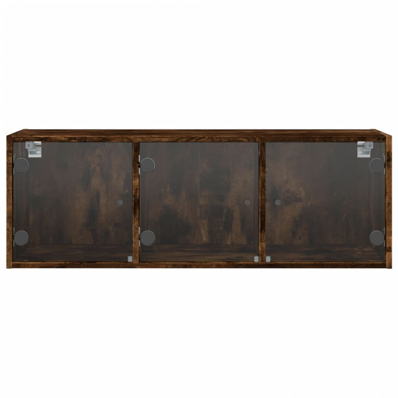 Szafka wisząca, szklane drzwi, przydymiony dąb, 102x37x35 cm