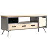 Szafka pod telewizor, lite drewno mango i stal, 120x30x45 cm