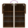 Szafka TV z LED, brązowy dąb, 40,5x30x90 cm