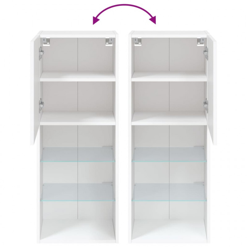 Szafka TV z LED, biała, 40,5x30x102 cm