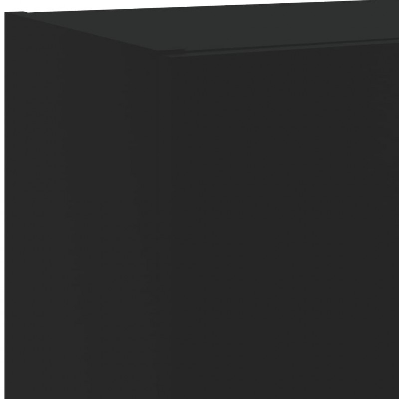 Szafka TV z LED, czarna, 40,5x30x102 cm