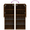 Szafka TV z LED, brązowy dąb, 40,5x30x102 cm