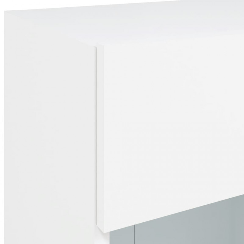 Ścienna szafka TV z LED, biała, 40x30x60,5 cm