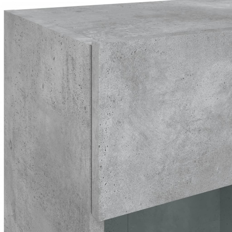 Ścienna szafka TV z LED, szarość betonu, 40x30x60,5 cm