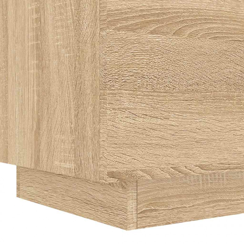Szafki nocne z LED, 2 szt., dąb sonoma, materiał drewnopochodny
