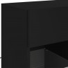 Ścienna szafka TV z LED, czarna, 58,5x30x60,5 cm