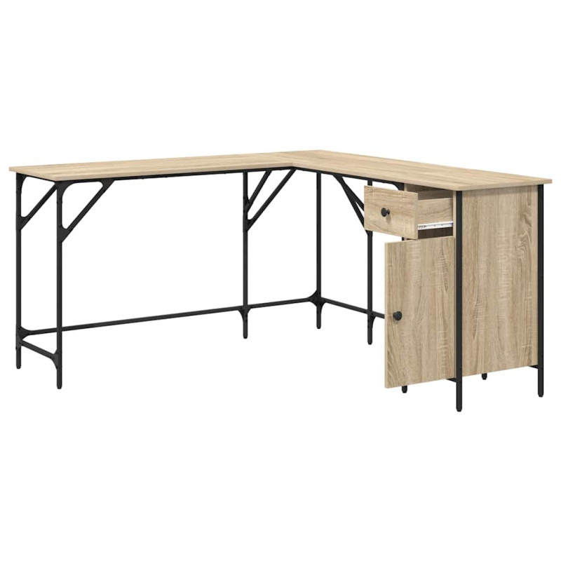 Biurko, dąb sonoma, 141x141x75 cm, materiał drewnopochodny