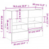 Ścienna szafka TV z LED, czarna, 78,5x30x60,5 cm