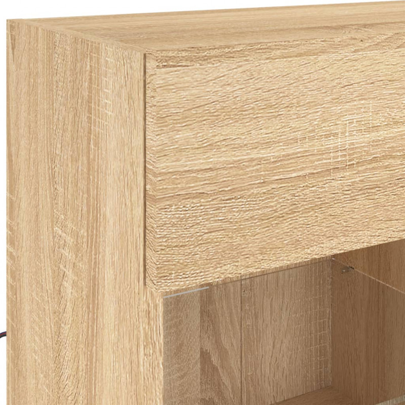 Ścienna szafka TV z LED, dąb sonoma, 78,5x30x60,5 cm