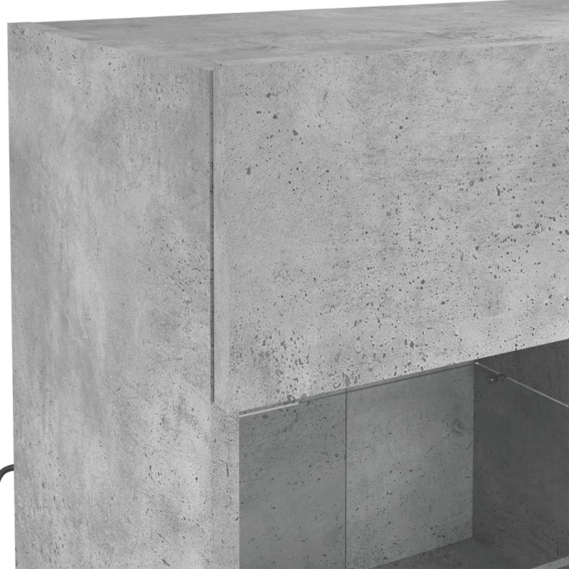 Ścienna szafka TV z LED, szarość betonu, 78,5x30x60,5 cm