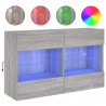 Ścienna szafka TV z LED, szary dąb sonoma, 98,5x30x60,5 cm