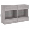 Ścienna szafka TV z LED, szary dąb sonoma, 98,5x30x60,5 cm