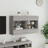 Ścienna szafka TV z LED, szary dąb sonoma, 98,5x30x60,5 cm